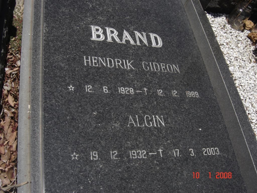 BRAND Hendrik Gideon 1928-1989 &amp; Algin 1932-2003