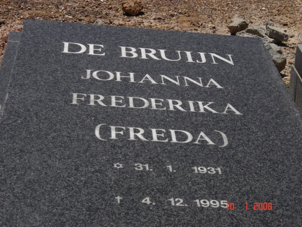 BRUIJN Johanna Frederika, de 1931-1995
