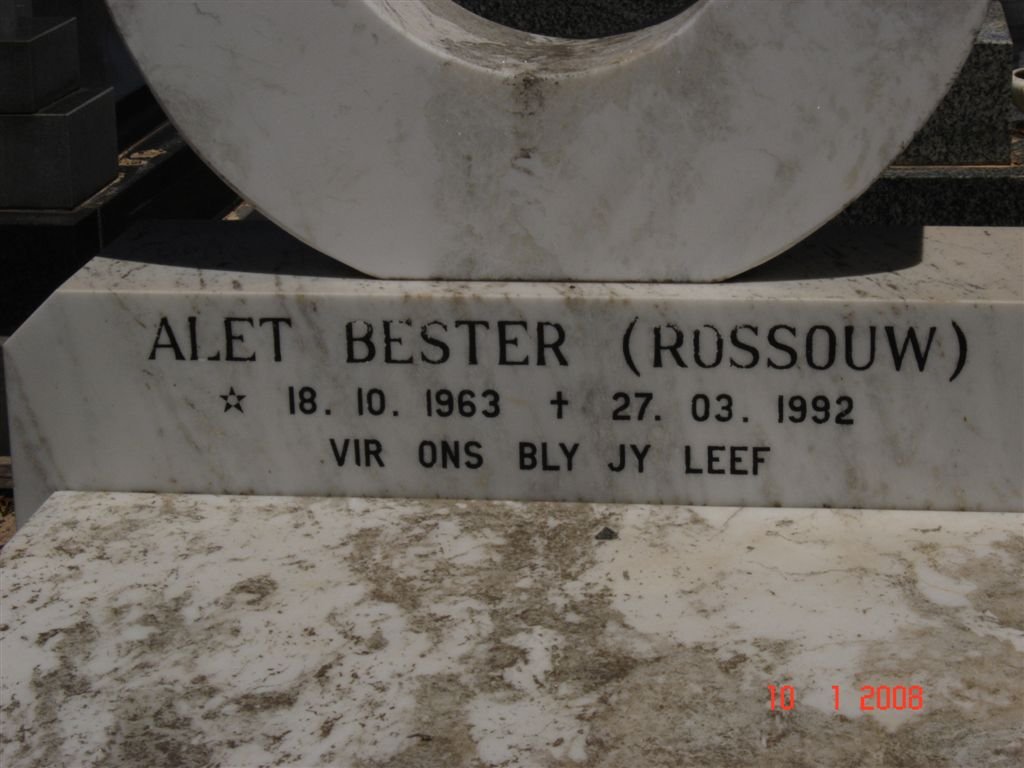 BESTER Alet nee ROSSOUW 1963-1992