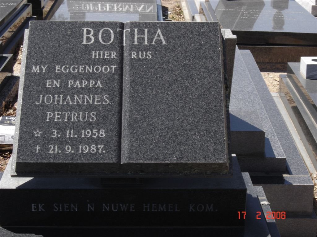 BOTHA Johannes Petrus 1958-1987