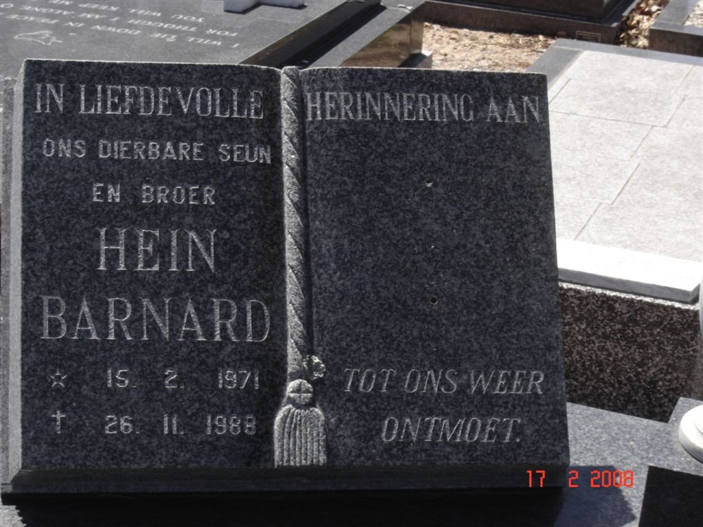 BARNARD Hein 1971-1988