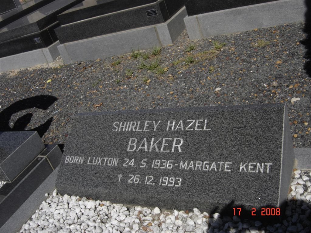 BAKER Shirley Hazel 1936-1993