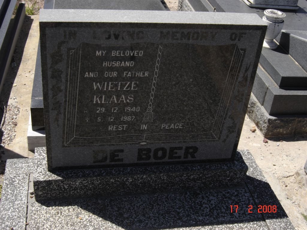 BOER Wietze Klaas, de 1940-1987