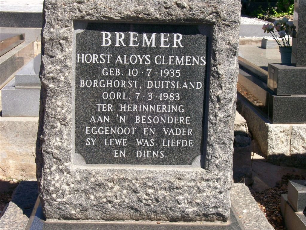 BREMER Horst Aloys Clemens 1935-1983