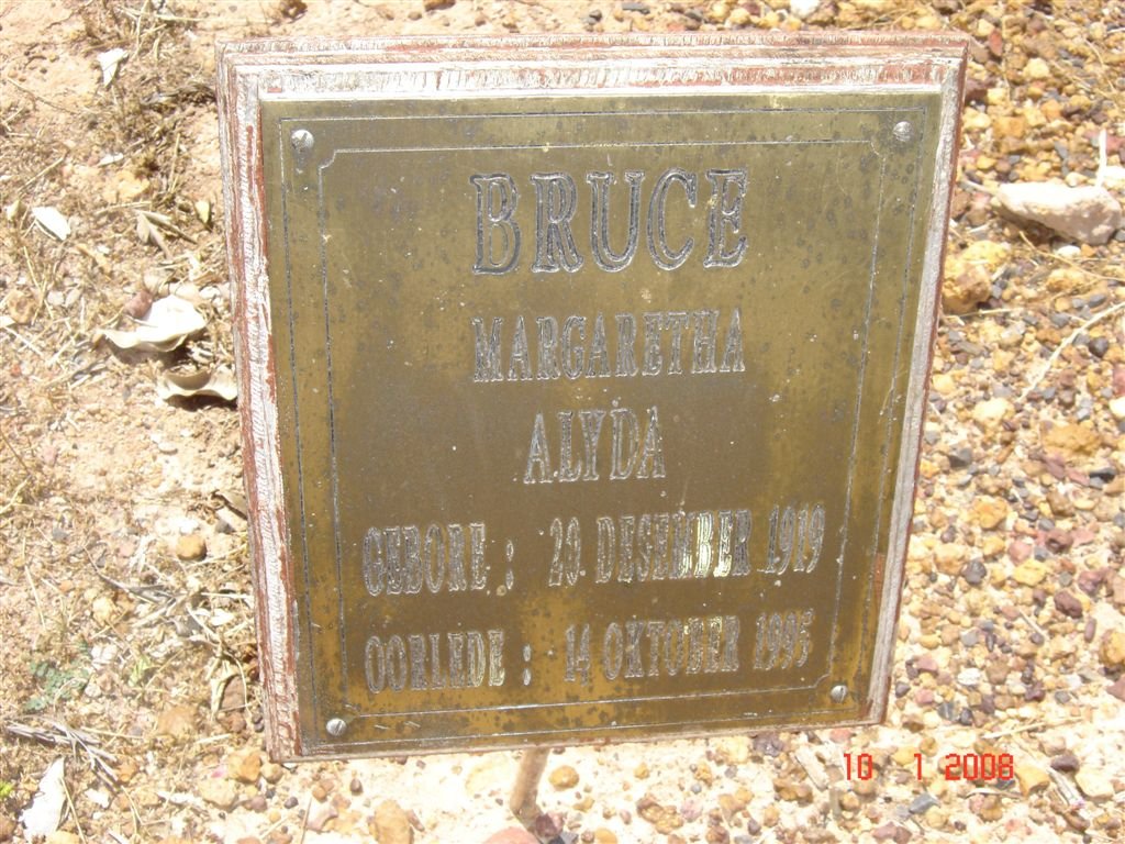 BRUCE Margaretha Alyda 1919-1995