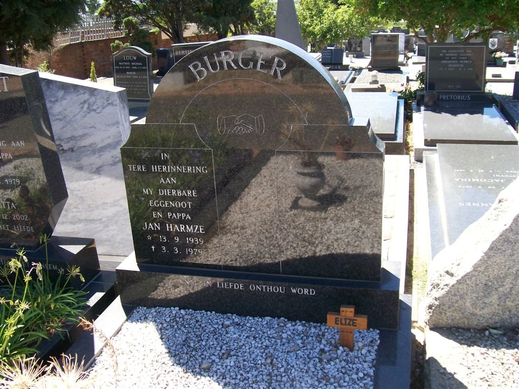 BURGER Jan Harmze 1939-1979 :: BURGER Elize  1968-2003