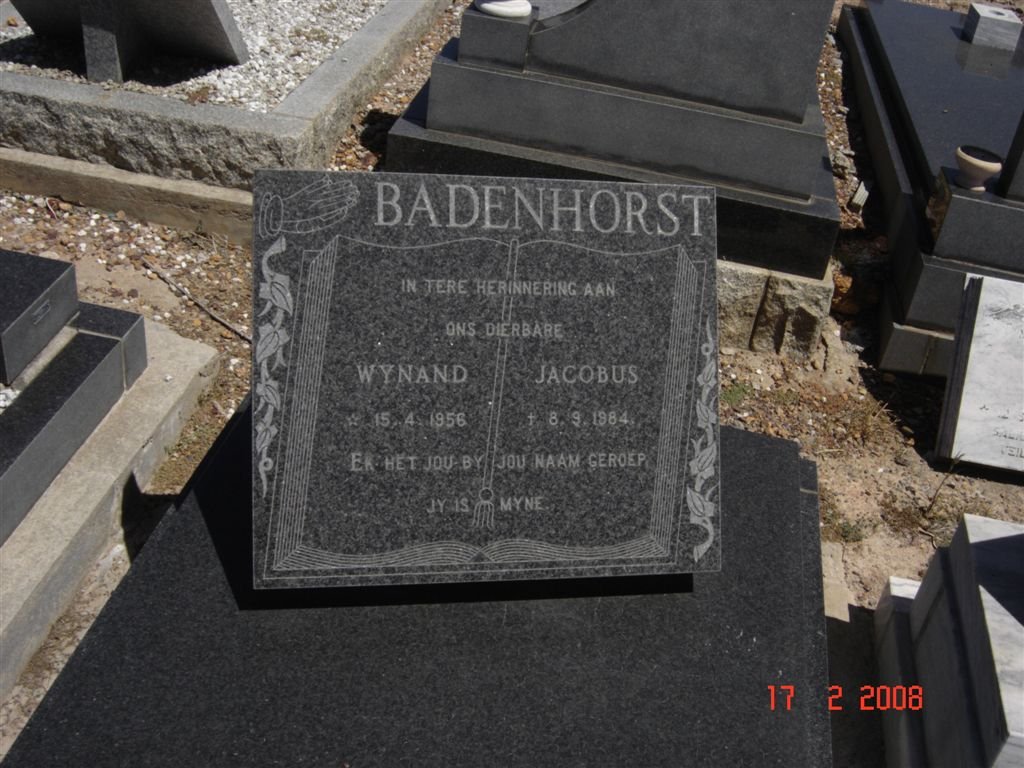 BADENHORST Wynand Jacobus 1956-1984
