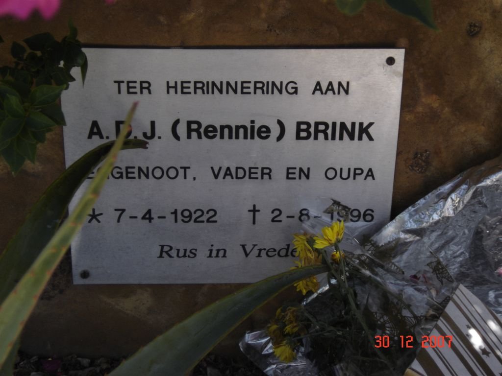 BRINK A.D.J. 1922-1996