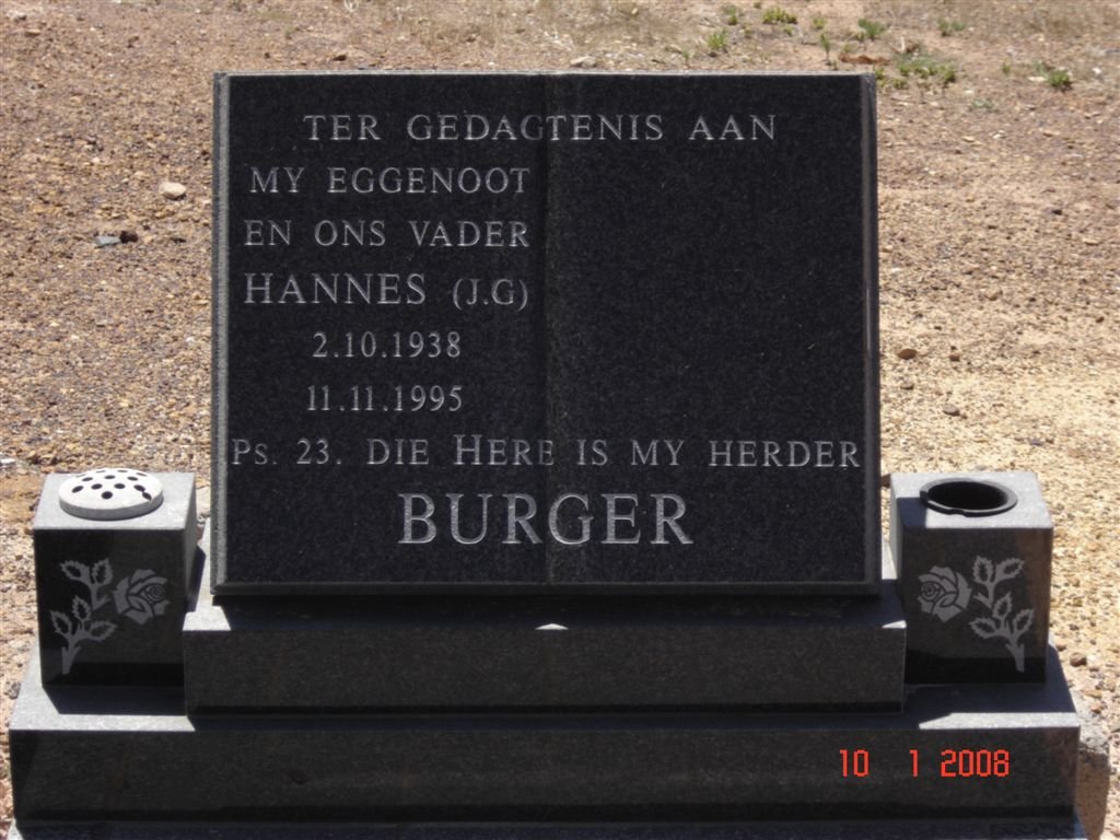BURGER J.G. 1938-1995
