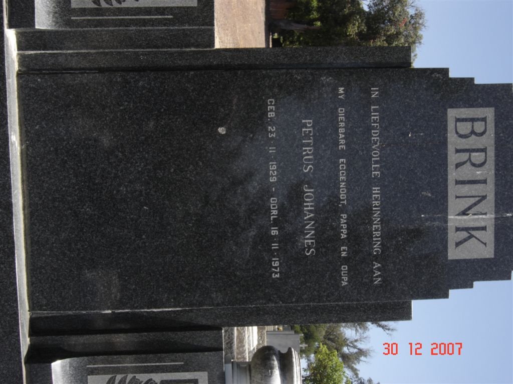BRINK Petrus Johannes 1929-1973