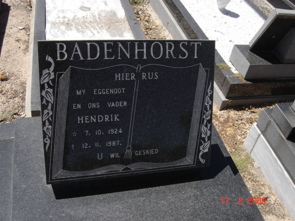 BADENHORST Hendrik 1924-1987