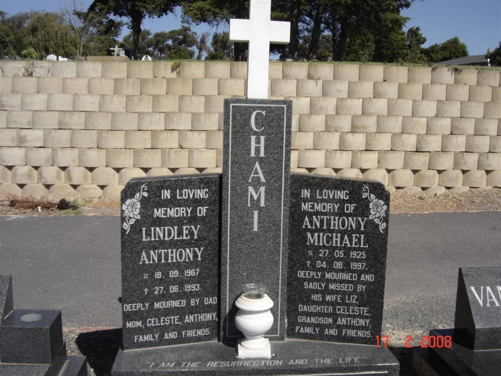 CHAMI Anthony Michael 1925-1997 :: CHAMI  Lindley Anthony 1967-1993