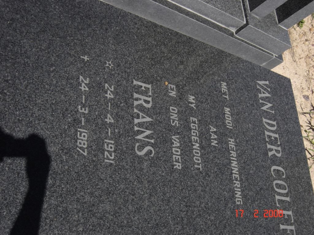 COLFF Frans, van der 1921-1987