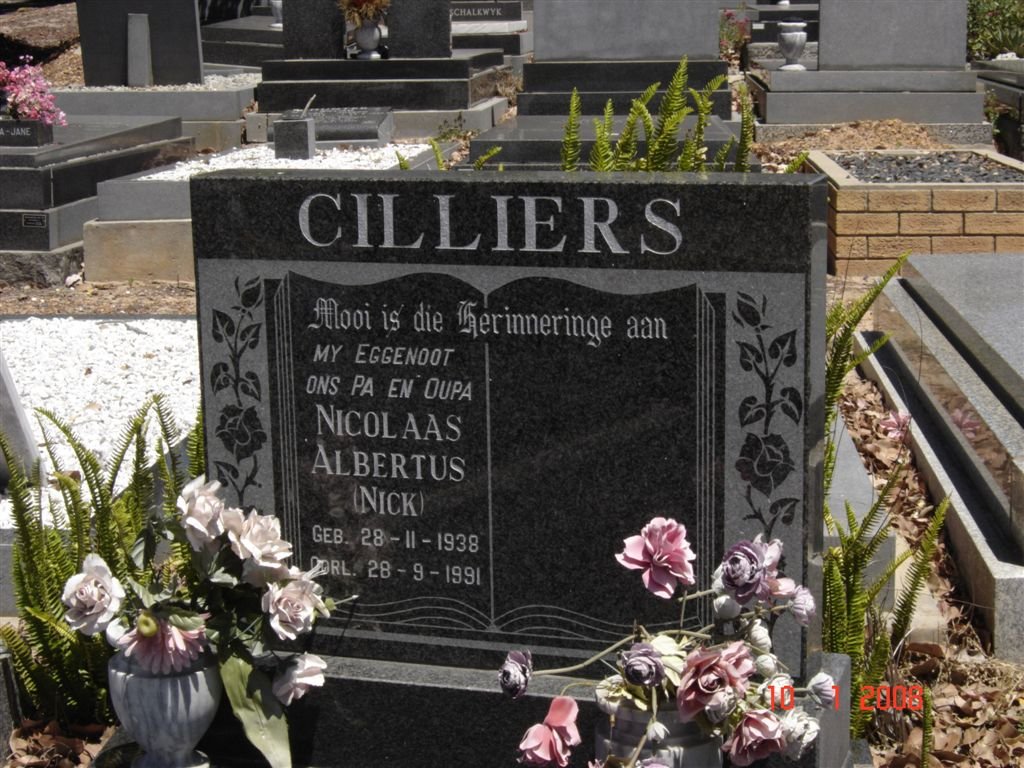 CILLIERS Nicolaas Albertus 1938-1991