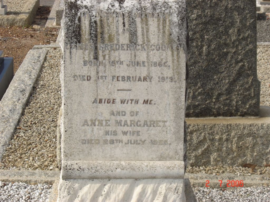 COONEY James Frederick 1865-1919 &amp; Anne Margaret -1956