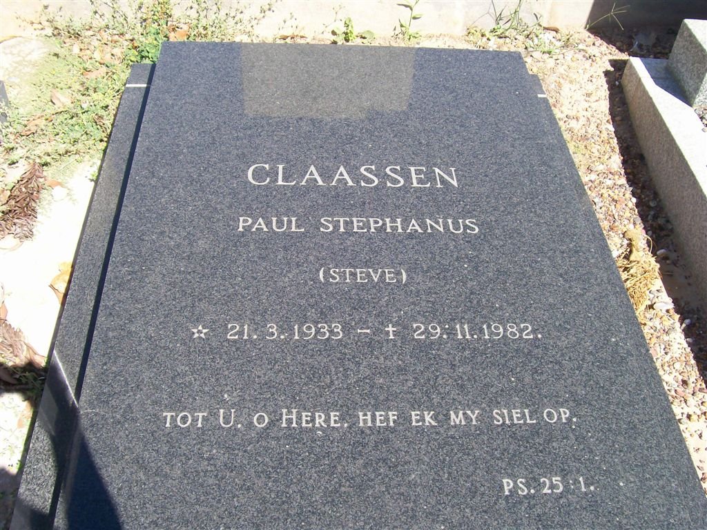 CLAASSEN Paul Stephanus 1933-1982