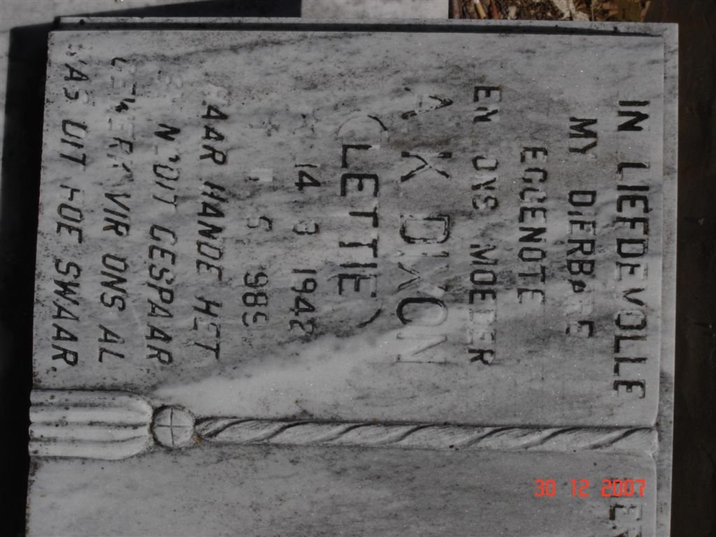 DIXON A.K. 1942-1989