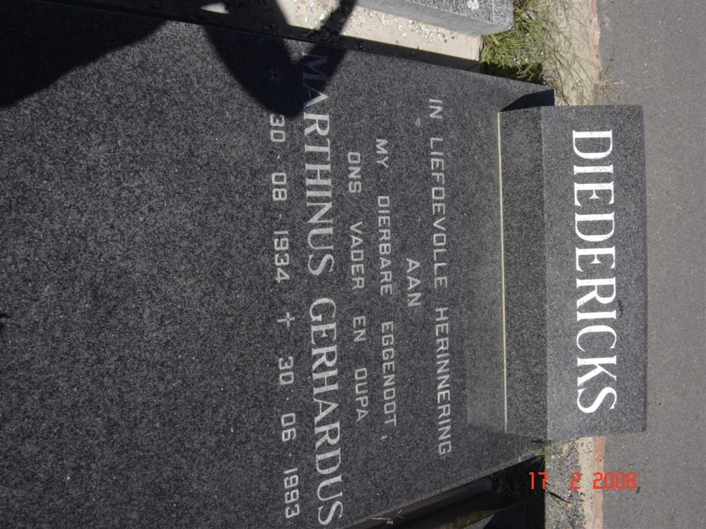 DIEDERICKS Marthinus Gerhardus 1934-1993