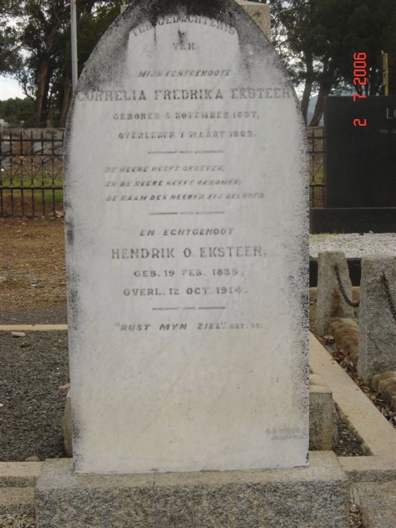 EKSTEEN Hendrik O. 1839-1914 &amp; Cornelia Fredrika 1837-190?