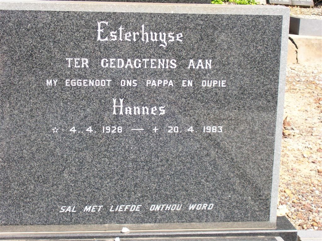 ESTERHUYSE Hannes 1928-1983