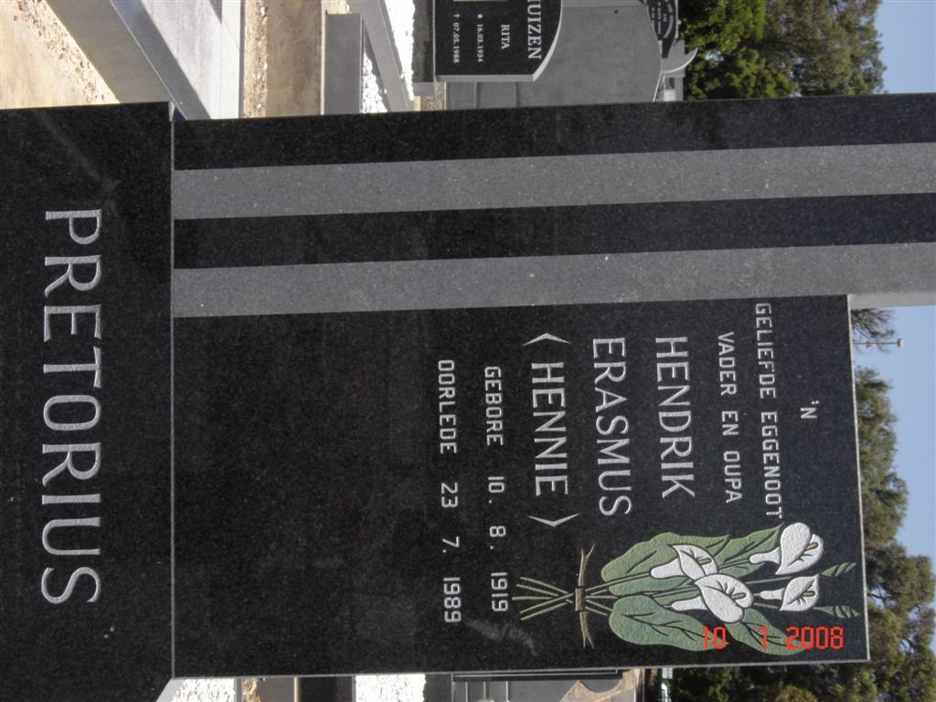 ERASMUS Hendrik 1919-1989