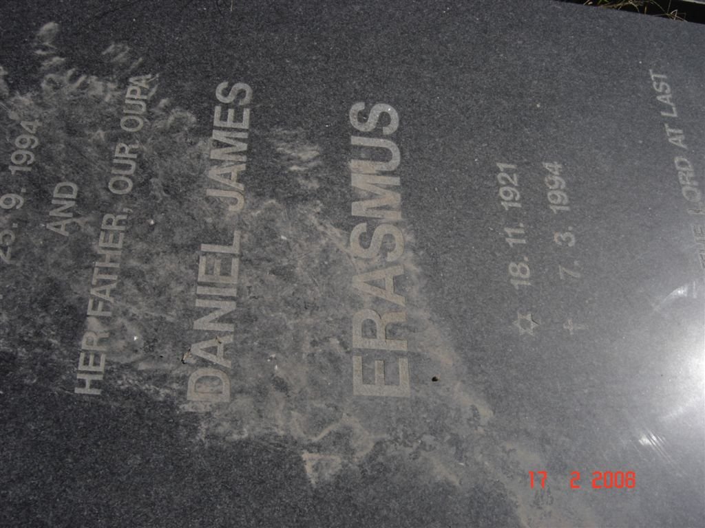 ERASMUS Daniel James 1921-1994