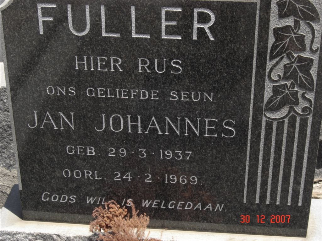 FULLER Jan Johannes 1937-1969