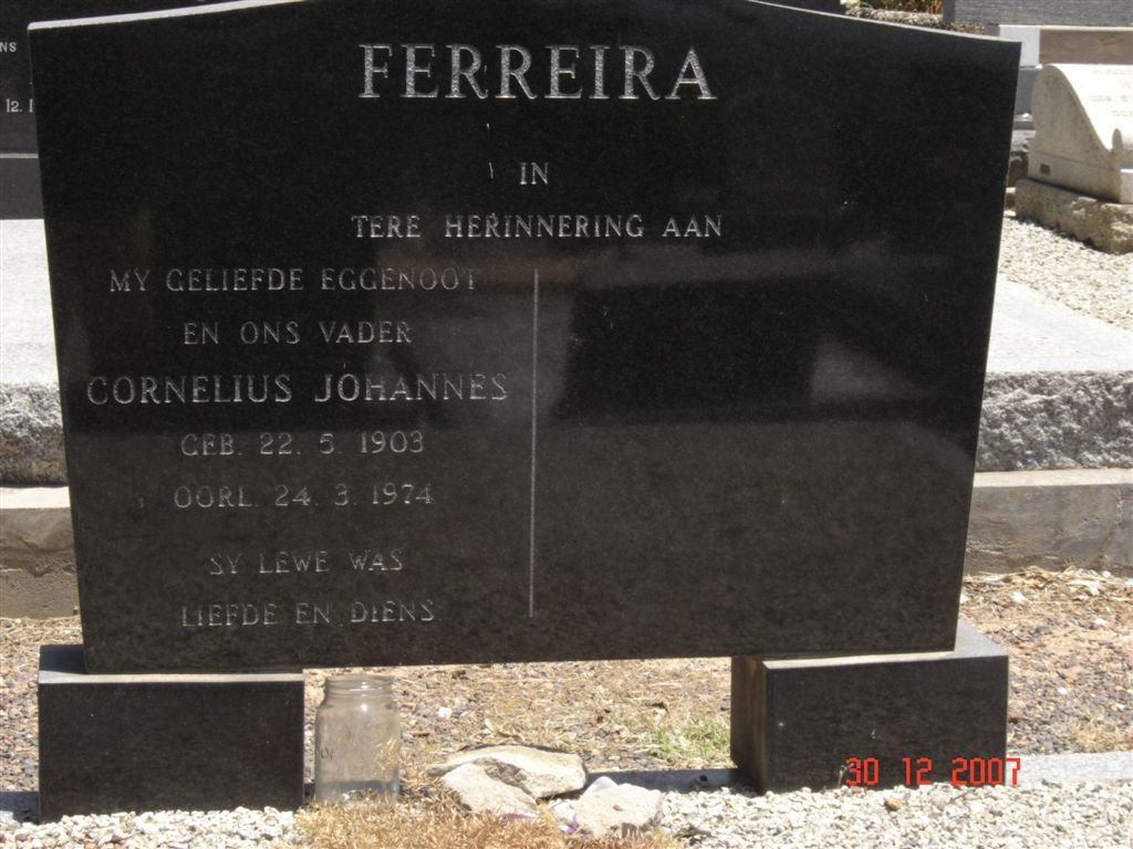 FERREIRA Cornelius Johannes 1903-1974