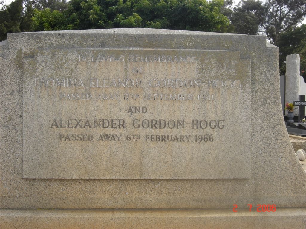 GORDON-HOGG Alexander-1966 &amp; Thomina Eleanor -1941