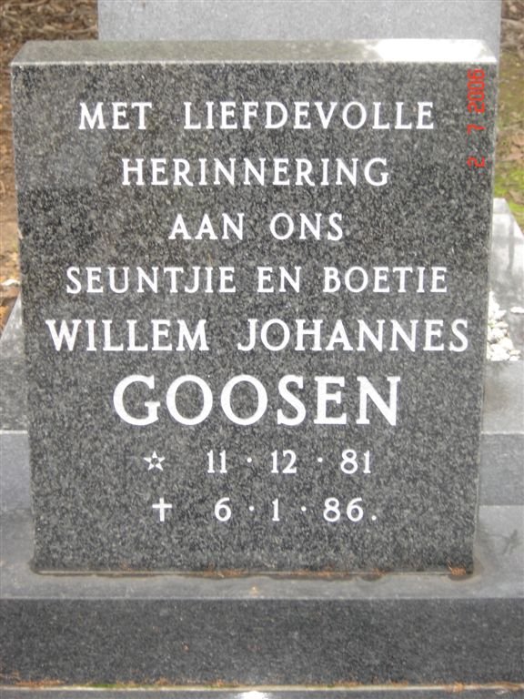 GOOSEN Willem Johannes 1981-1986