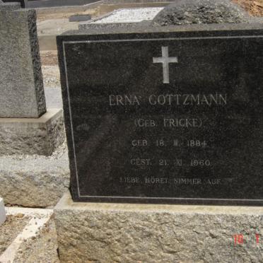 GOTTZMANN Erna nee FRICKE 1884-1960