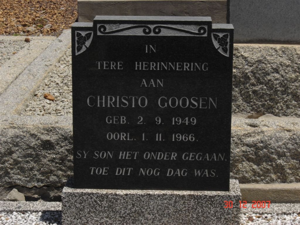 GOOSEN Christo 1949-1966