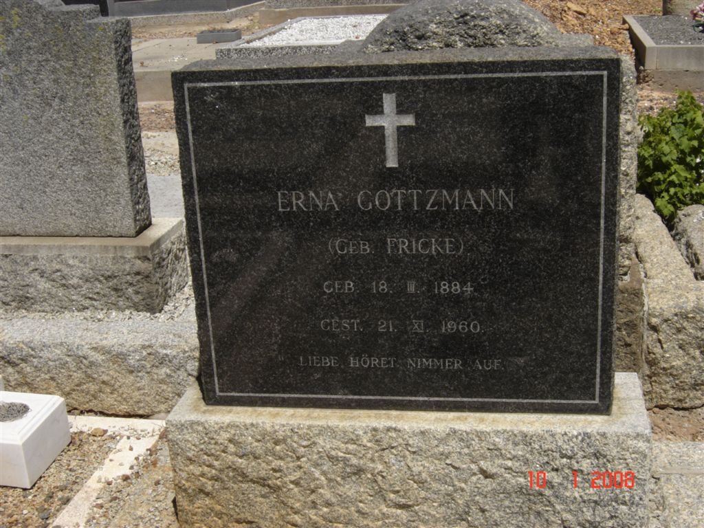 GOTTZMANN Erna nee FRICKE 1884-1960