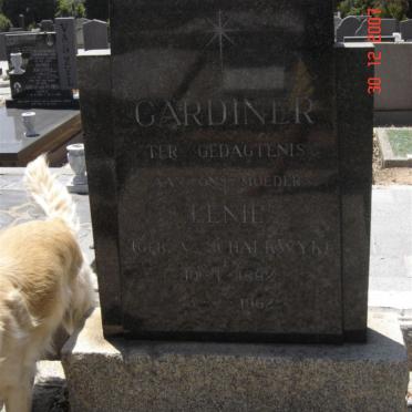 GARDINER Lenie nee VAN SCHALKWYK 1892-1962