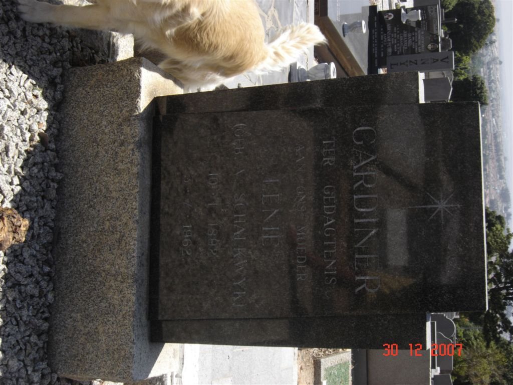 GARDINER Lenie nee VAN SCHALKWYK 1892-1962
