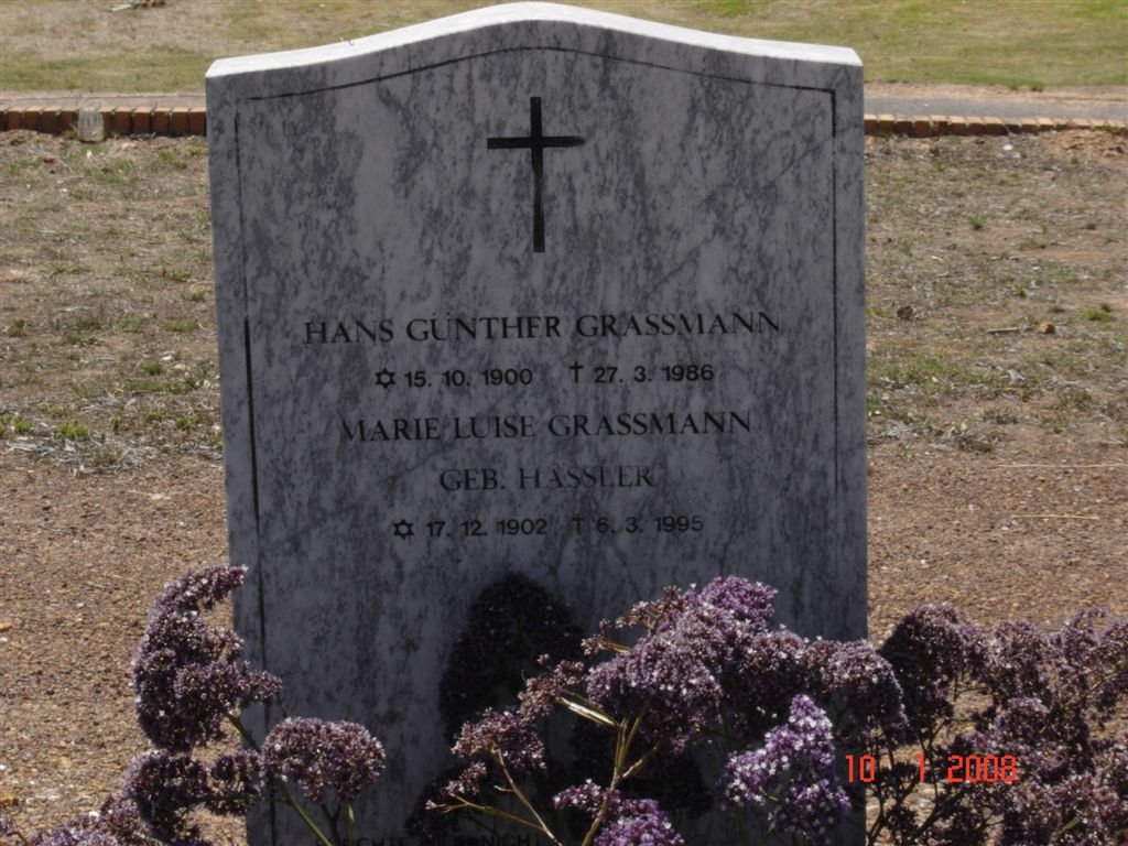 GRASSMANN Hans Gunther 1900-1986 &amp; Marie Luise HASSLER 1902-1995