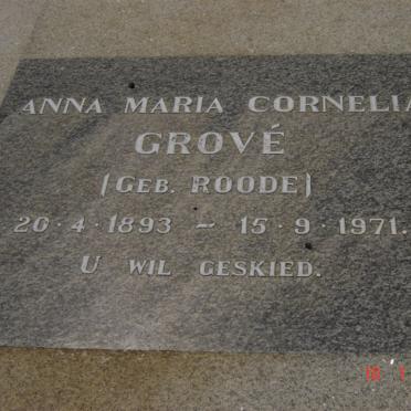 GROVé Anna Maria Cornelia nee ROODE 1893-1971