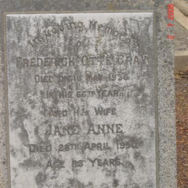 GRAY Frederick Otte -1936 &amp; Jane Anne -1950