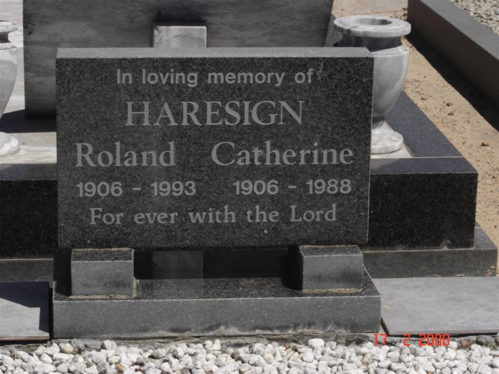 HARESIGN Roland 1906-1993 &amp; Catherina 1906-1988