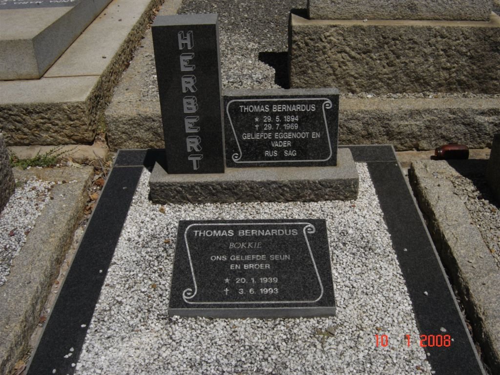 HERBERT Thomas Bernardus 1894-1969 :: HERBERT Thomas Bernardus  1939-1993