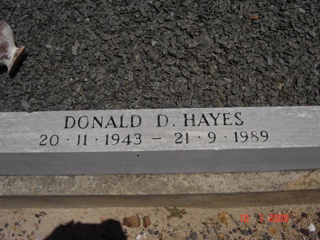 HAYES Donald D. 1943-1989