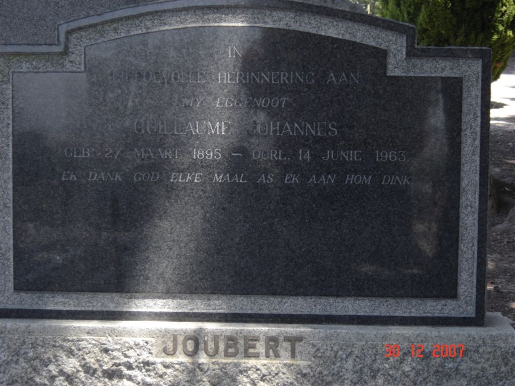 JOUBERT Guillaume Johannes 1895-1963