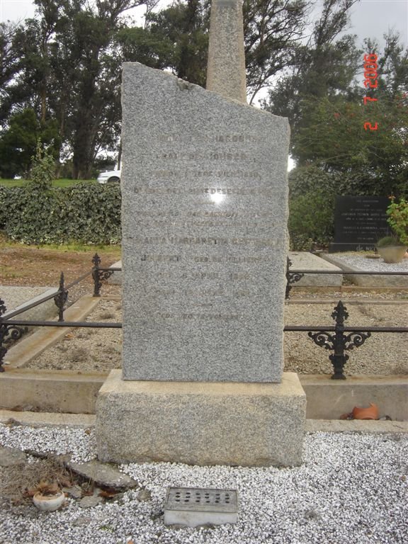 JOUBERT Johannes Jacobus ??-?? &amp; Susanna Margaretha Catharina DE VILLIERS ??-??