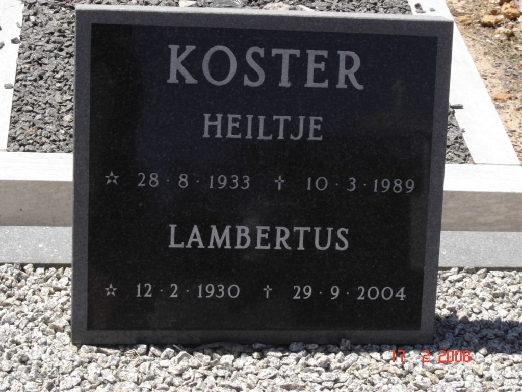 KOSTER Lambertus 1930-2004 &amp; Heiltje 1933-1989
