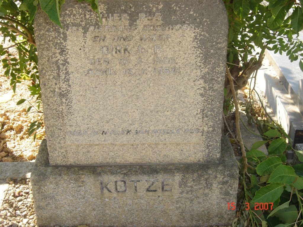 KOTZE Dirk L.P. 1906-1954
