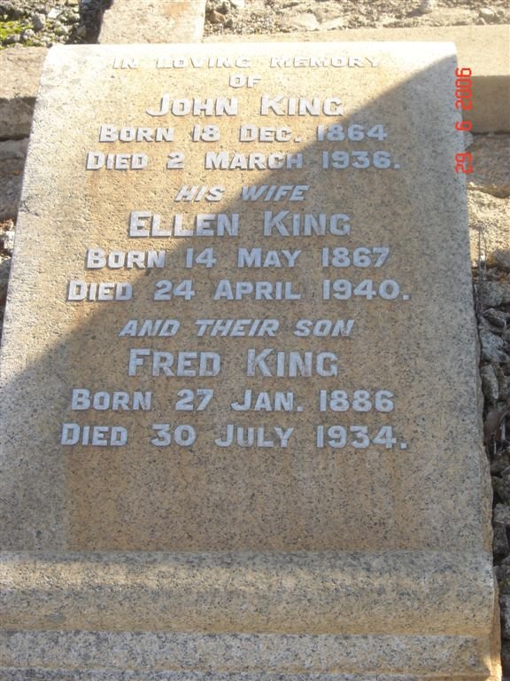 KING John 1864-1936 &amp; Ellen 1867-1940 :: KING Fred 1886-1934