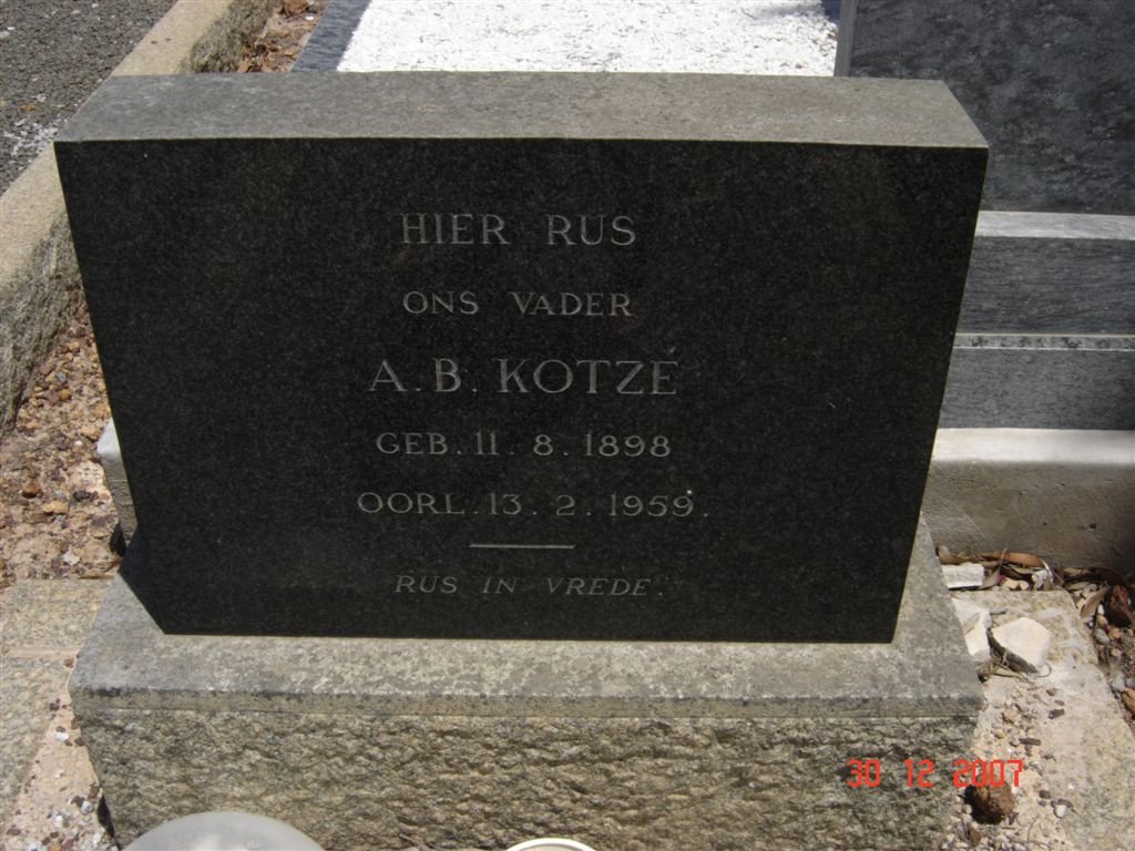 KOTZé A.B. 1898-1959