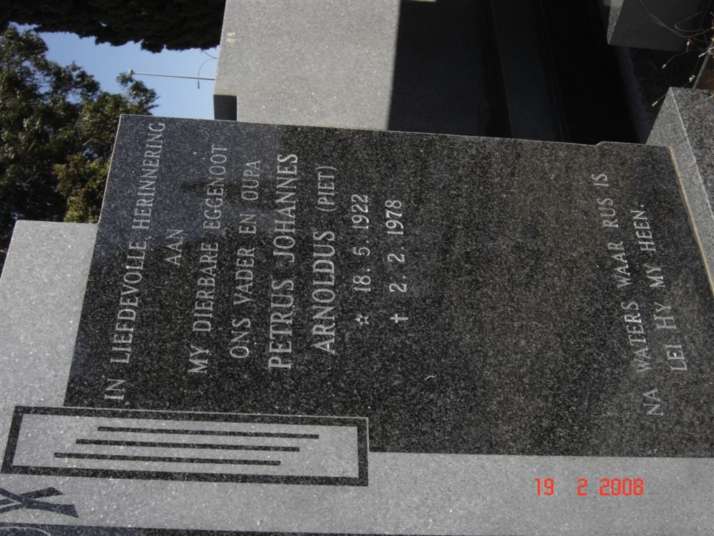 KITSHOFF Petrus Johannes Arnoldus 1922-1978