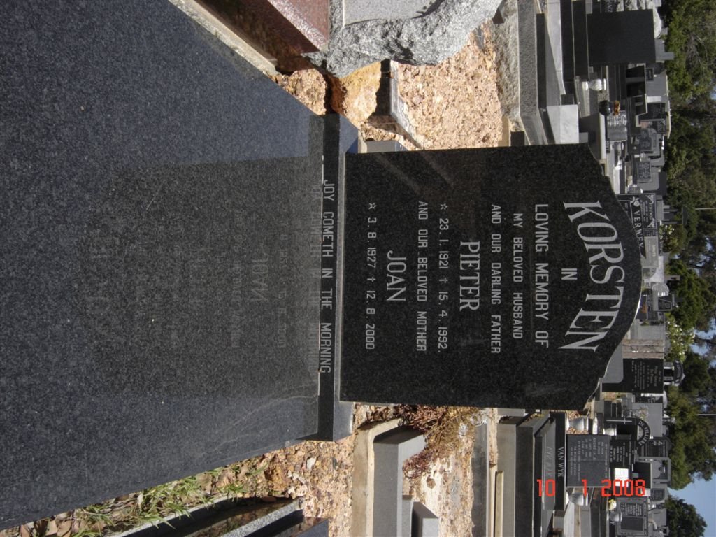 KORSTEN Pieter 1921-1992 &amp; Joan 1927-2000