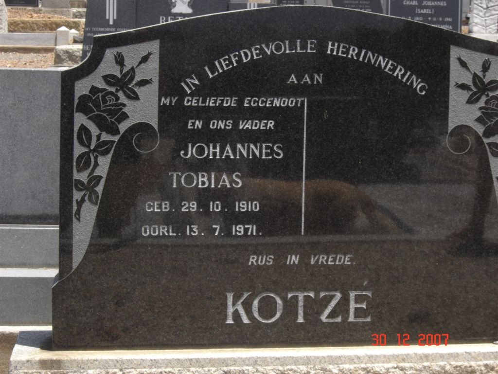 KOTZé Johannes Tobias 1910-1971